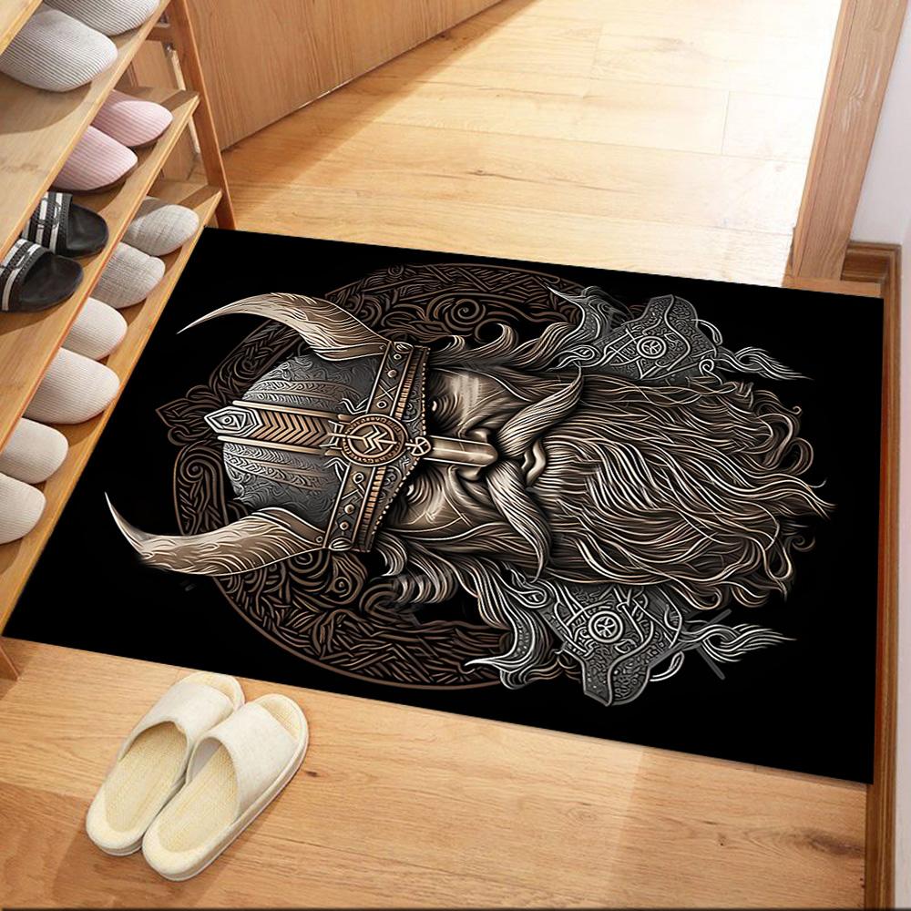 Viking Warrior Artwork Floor Mats for Living Room, Bedroom and Room Decoration Are Suitable for Gifts.