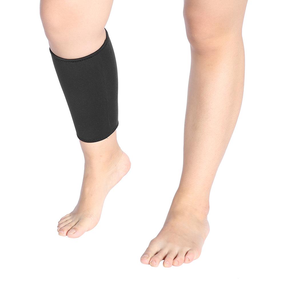 Elastic Calf Support Hiking Running Sport Shank Strap Guard Leg Pads Protection Black
