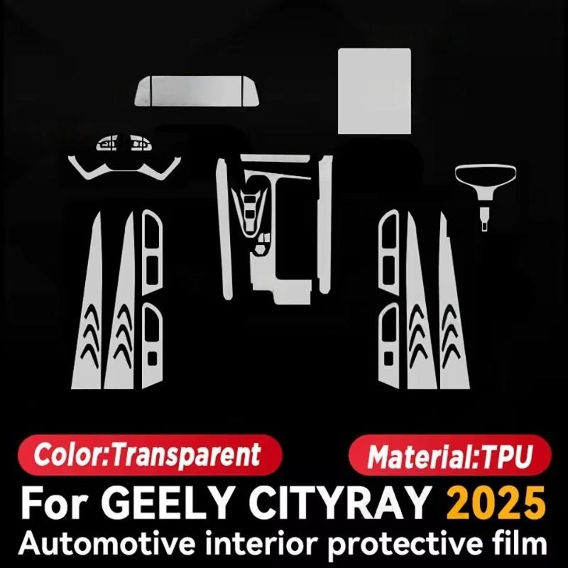Пленка TPU для GEELY CITYRAY 2025 Прозрачная Защитная Пленка Панель Навигации Центральной Консоли Салона Автомобиля Авто Наклейка Аксессуар