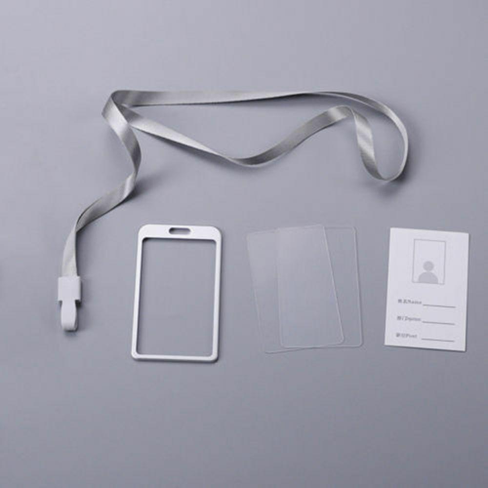 Office Supplies Aluminium Alloy Metal Case Security Business Cover Identity Pass Tag Work Badge ID Card Holder with Lanyard