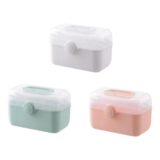 Medicine Storage Box Pill Organizer 3-Layer Design Large Capacity Transparent Lid Portable Medicine Organizer Box with Handle