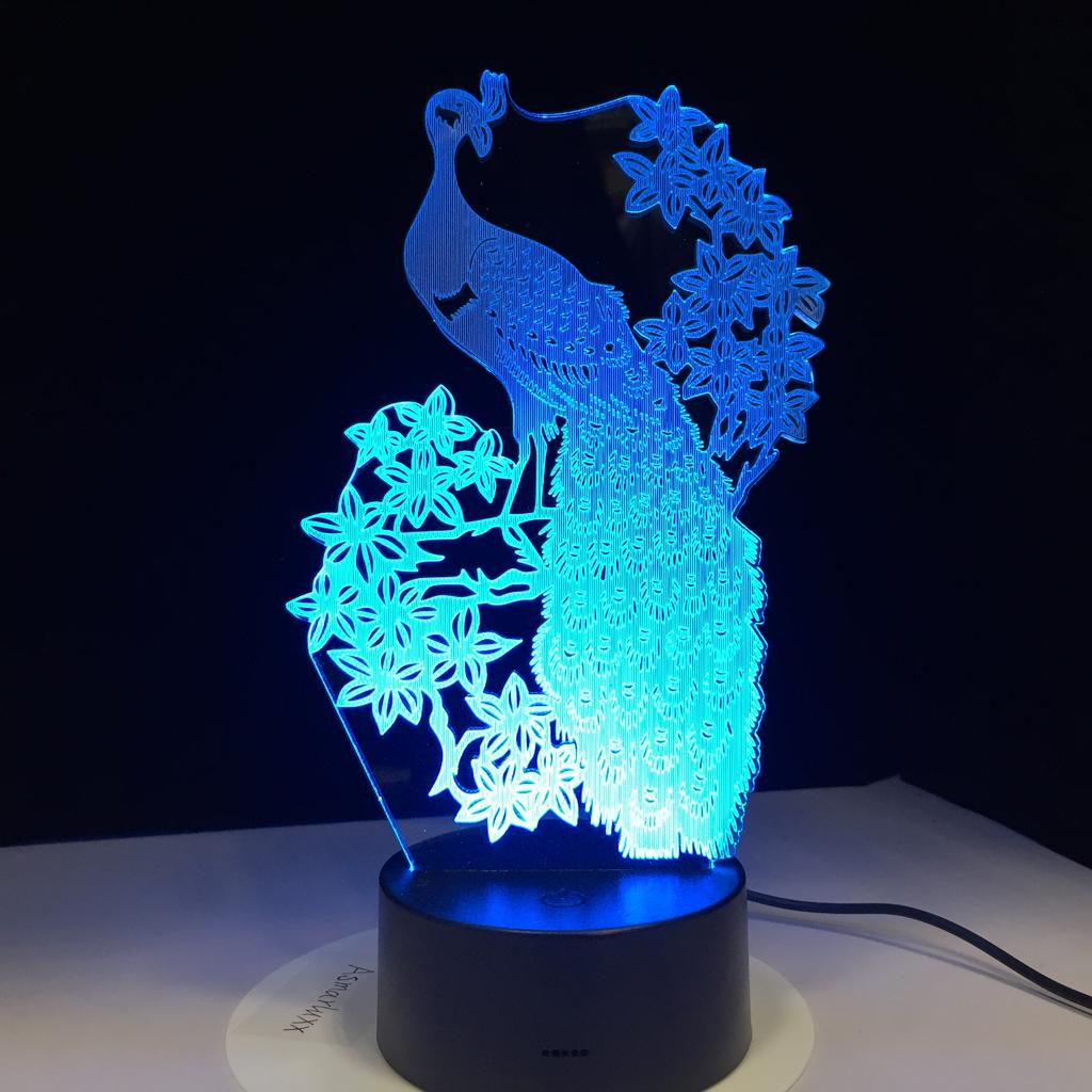 Factory Dropshipping ODM Rechargeable Touch Switch Dog Arylic Panel Box Table Night Lamp 16 Colors Change 3D LED Light