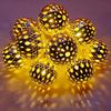 Outdoor Solar Moroccan Ball String Light-50/30/20 LED Fairy Light, 8 Modes, for Garden Fence Christmas Party Holiday Lighting
