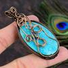 Natural Tibetan Turquoise Gemstone Copper Wire Wrap Gift Pendant 2.99 S0J62