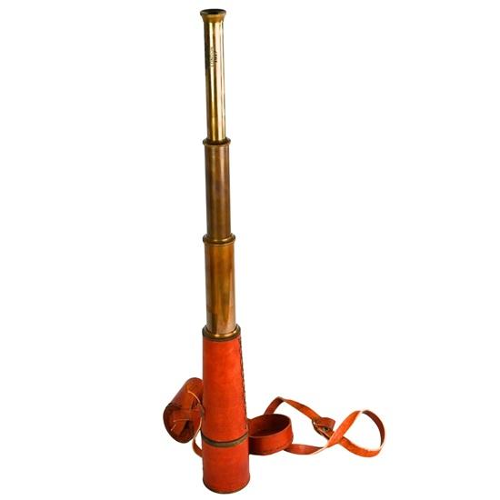 45,72 см Ручной латунный подзорный телескоп с кожаным чехлом Морской декор, пиратский стиль
