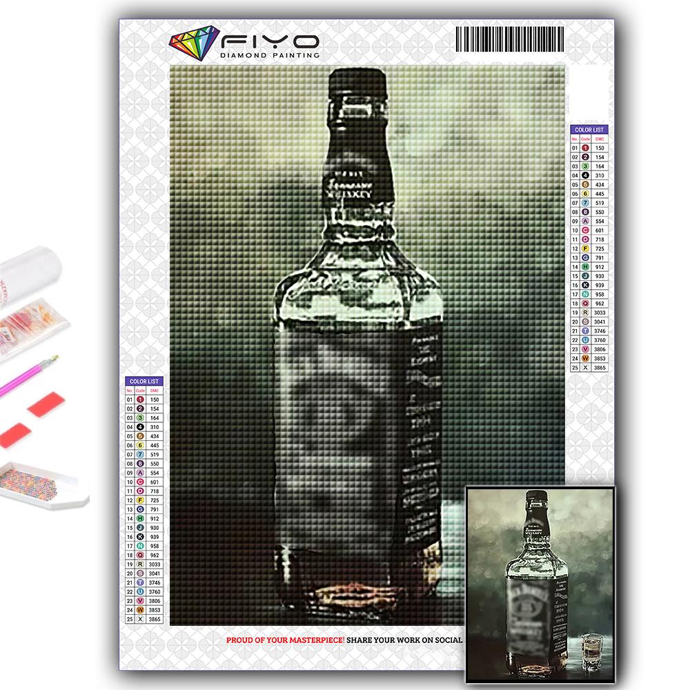5D DIY Whiskey Cross Stitch Rhinestones Diamond Drawing Embroidery Mosaic Home Decor