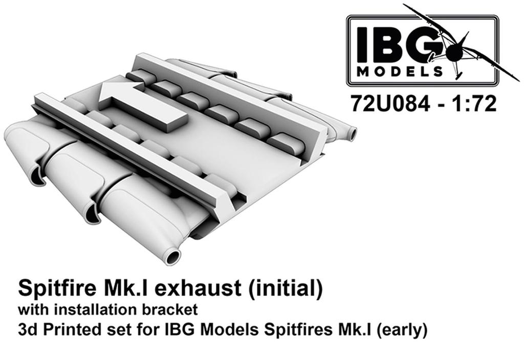 IBG Scale Spitfire Ранняя модель Выхлопная труба с креплением 3D-печатная пластиковая модель PBU7284 1/72 Mk.I Хомут, Детали, (Самолет)
