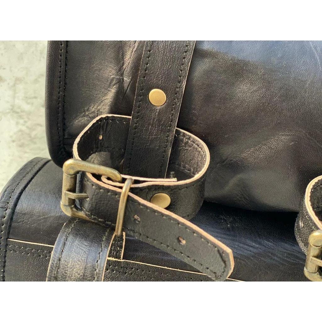 Кожаные мотоциклетные седельные сумки 4 черных кожаных боковых сумки Корзины 4 комбинированных сумки