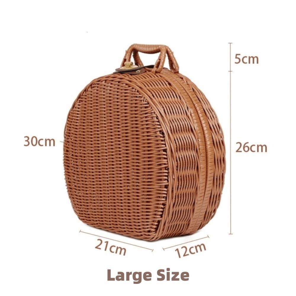 Round Gift Packaging Box Woven Handheld Suitcase Practical Storage Basket Sundries Organizer