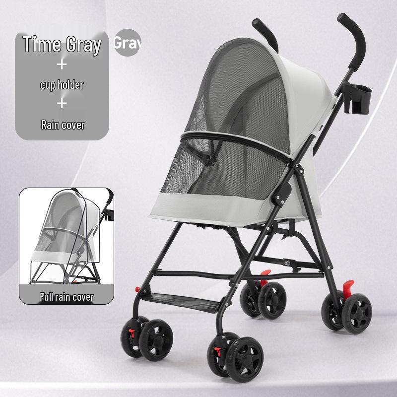 Lightweight Foldable Pet Stroller for Small & Medium Dogs and Cats - Detachable for Outdoor Walks