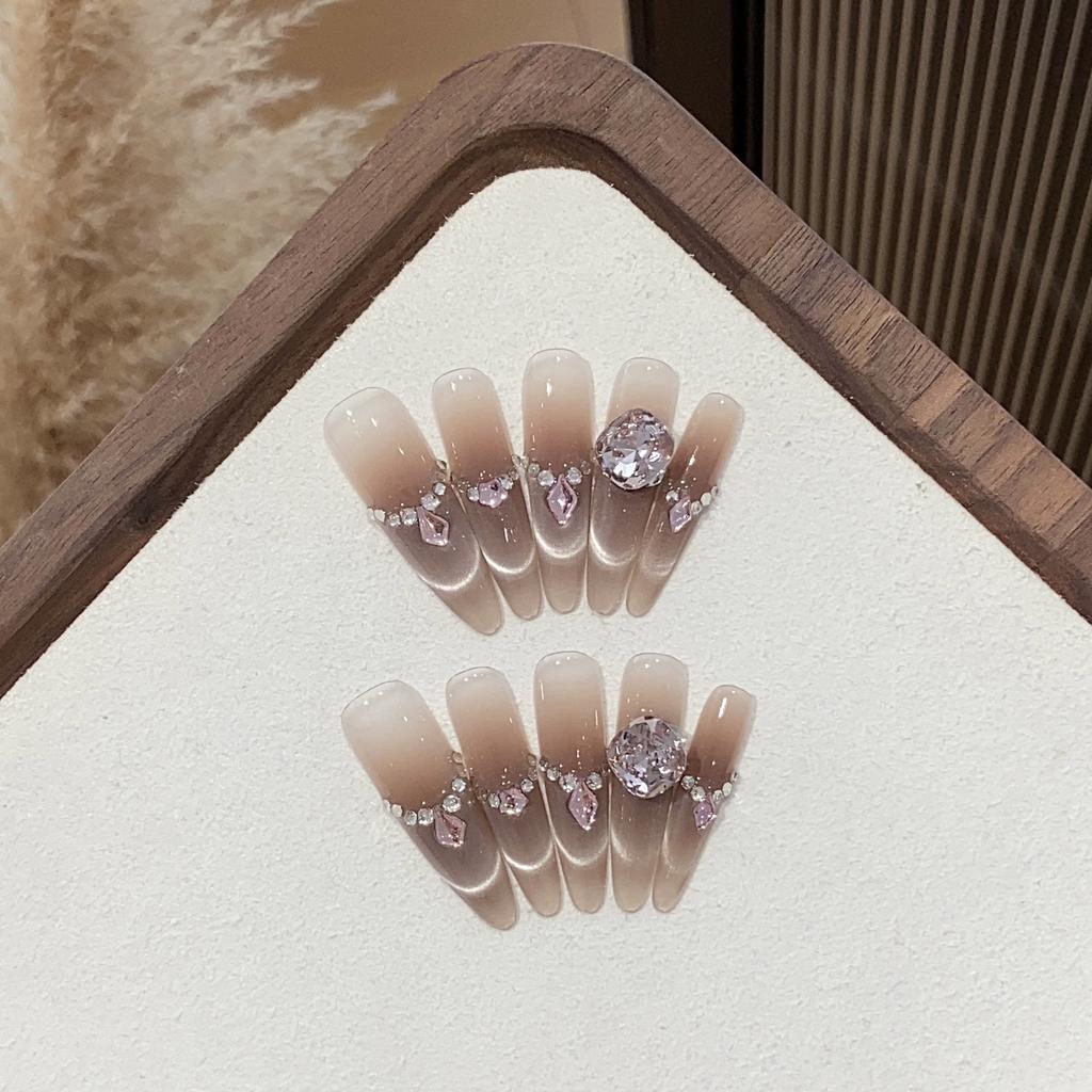 White, Ice-transparent, Gradient Smile Cat Eyes French Pink Fat Square Persimmon Frozen Wear Armor