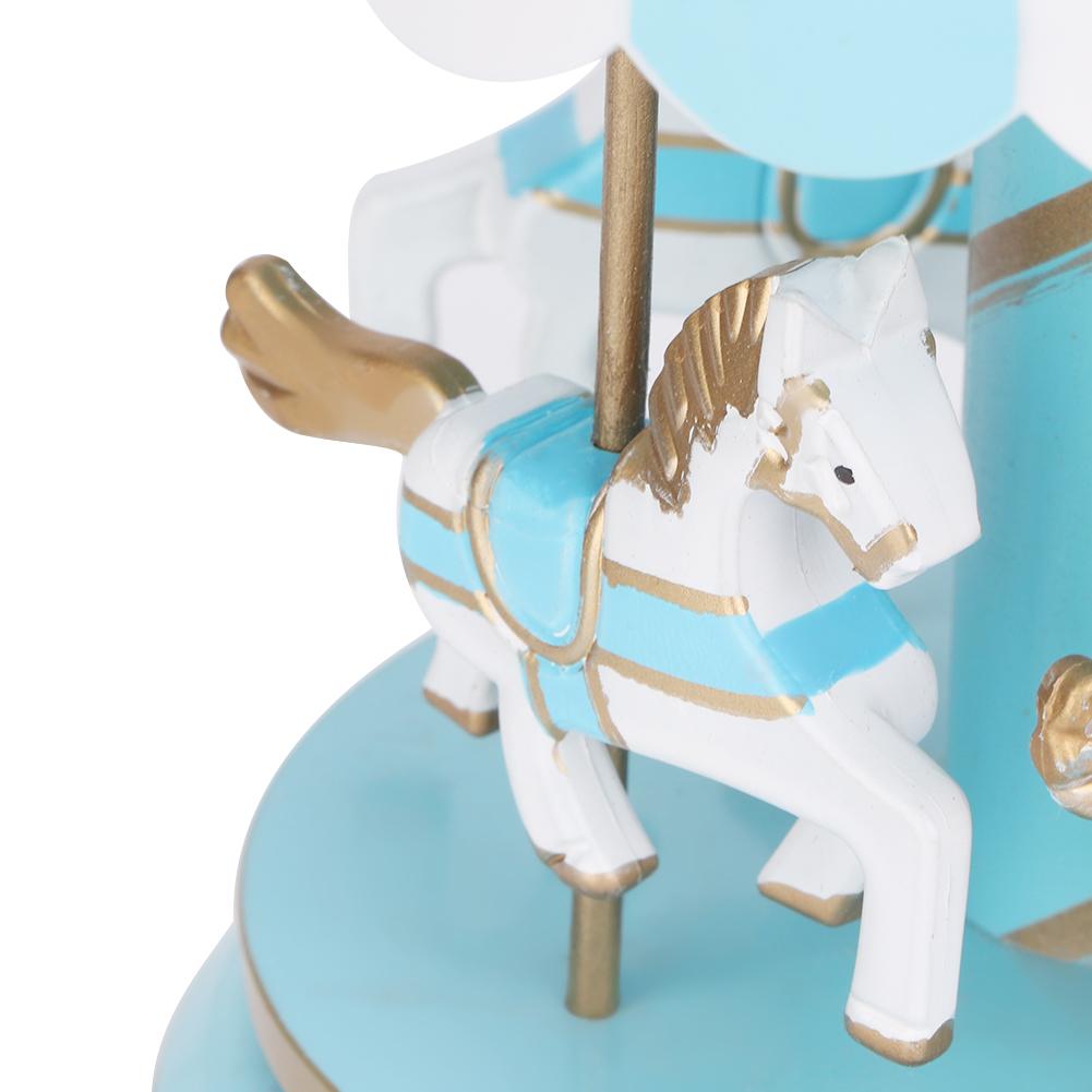 Merry GO Round Музыкальная шкатулка Карусель Подарок Рождество Свадьба День рождения Подарок Декор Синий