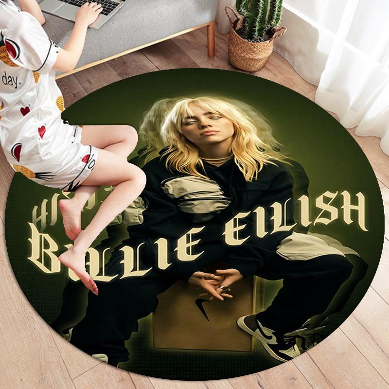 Круглый ковер Billie Eilish, Ковер для гостиной, спальни, дивана, игровой комнаты, Декор, Нескользящий коврик для пола