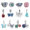 Original Charms Butterfly Firefly Lucky Clover Beads Fit Pan Brand Bracelets Necklaces Diy Jewelry for Women