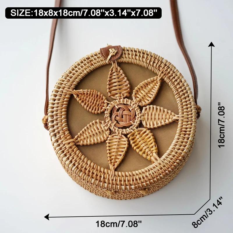 Square Round Mulit Style Straw Bag Handbags Women Summer Rattan Bag Handmade Woven Beach Circle Bohemia Handbag New Fashion