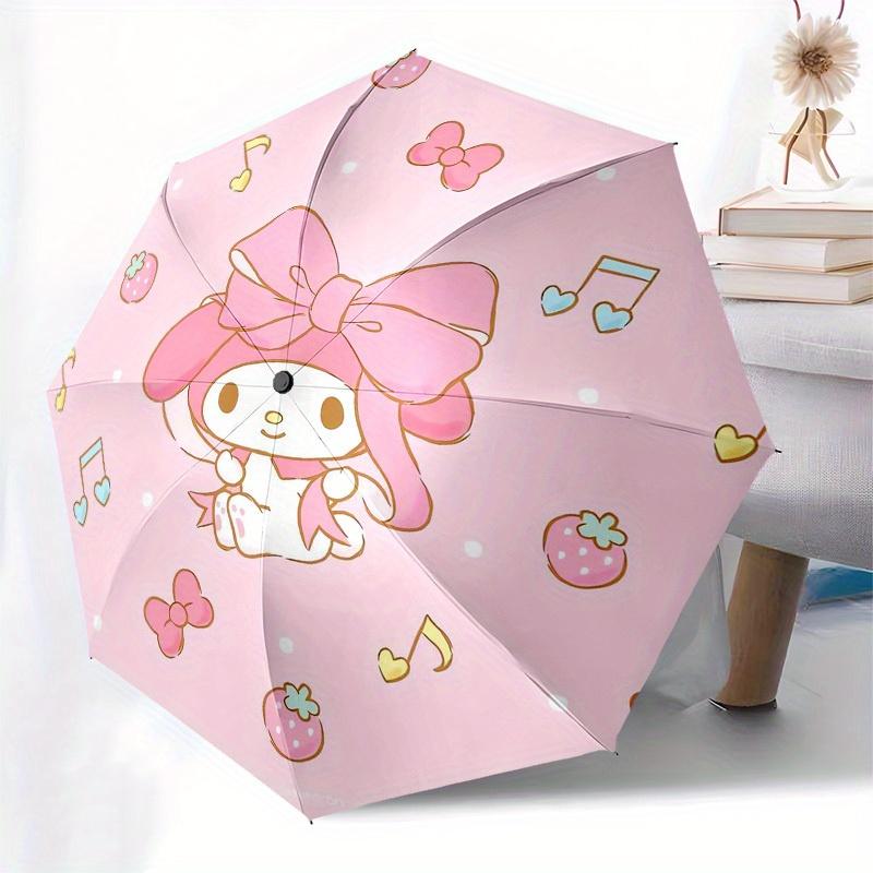 1pc My Melody Cute Wallpaper Umbrella with Plastic Handle,Suitable for All Seasons Home Travel Outdoor UmbrellaSanlio392