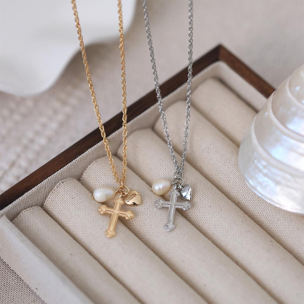 Ожерелье в форме сердца из натурального пресноводного жемчуга в стиле ретро с элегантным стилем Ins Heavy Industry, сохранение цвета