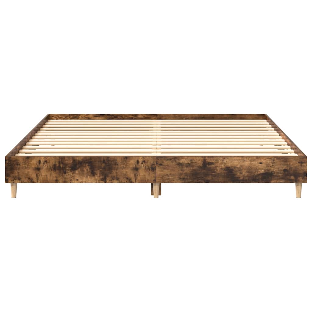 Bed Frame without Mattress Smoked Oak 160 x 200 cm Wood Based Material