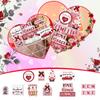 Valentine's Day Tiered Tray Decoration Set Wooden Valentine's Day Table Decoration Wooden Red XXOO Heart Hug Wedding Party Gift (Midget)