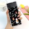 Роскошный чехол для Samsung Galaxy Z Flip 3 4 5G Funda Z Flip3 прозрачный ПК жесткий противоударный чехол для телефона Снеговик Рождественский мультфильм