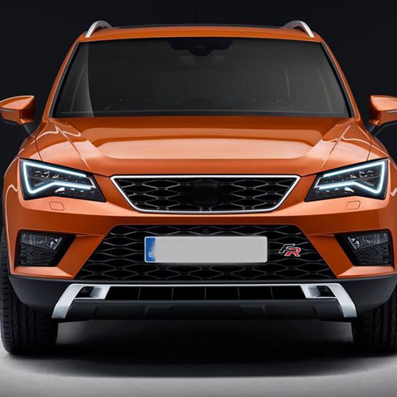 vhzh5 Car Styling Metal Auto Front Grille Emblem Stickers Decoration For Seat Cupra FR Leon Ibiza Ateca Born E-Racer Formentor Tarraco