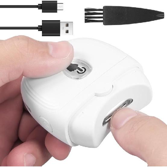 Electric Automatic Nail Clipper Automatic Fingernail Cutter with Nail Scraps Storage 300mAh USB Rechargeable Safety Fingernail Trimmer with LED Light