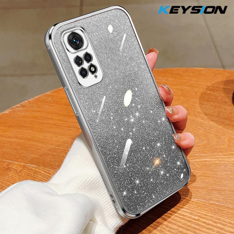 KEYSION Роскошный чехол-бампер с покрытием и блестками для Redmi Note 11 Pro 11S 5G 11 Pro+ 5G, прозрачный, из мягкого ТПУ, противоударный
