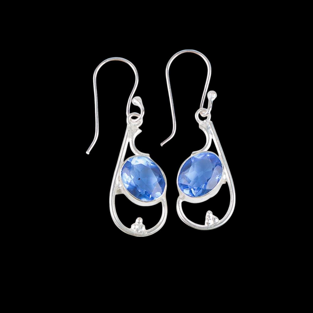 Танзанит Драгоценный Камень 925 Стерлинговое Серебро Ювелирные Изделия Ручной Работы Женские Серьги 1.60" EE-49-8