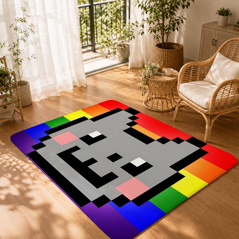 Animation N-nyan cat lost in space Floor Mat Non-Slip Absorbent Floor Mat Decorative Rug for Home Bathroom Bedroom Entryway