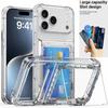 Прозрачный Цвет Для iPhone 17 Pro Max 16 15 14 13 12 11 Кошелек Слот Для Карт Ударопрочный Чехол для Телефона Задняя Крышка Защитная Оболочка