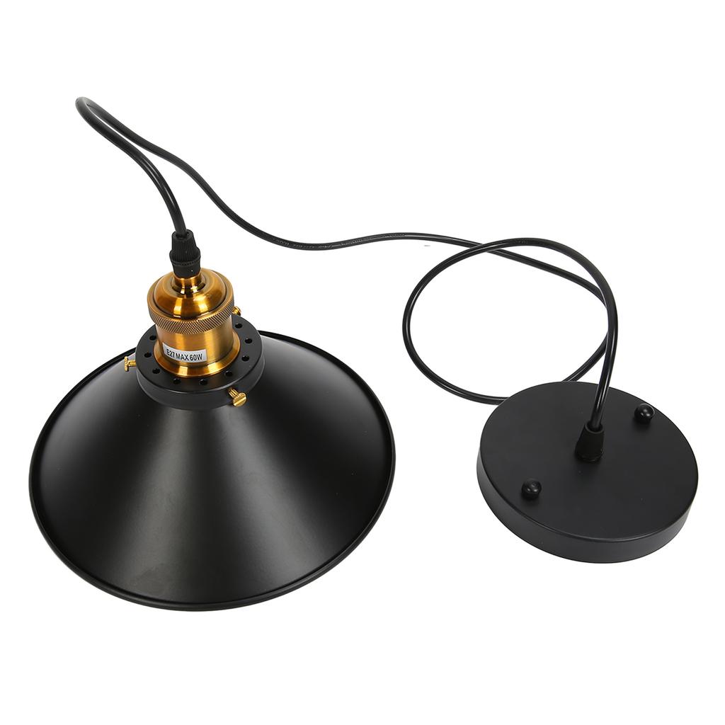 Wrought Iron Ceiling Lamp Simple Retro Industrial Style E27 Black Metal Cage Wrought Iron Hanging