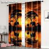 2pcs   plane printing Popular Curtain Panels African sunset elephant 100% Polyester (without rod) Decorations Outdoor Use for