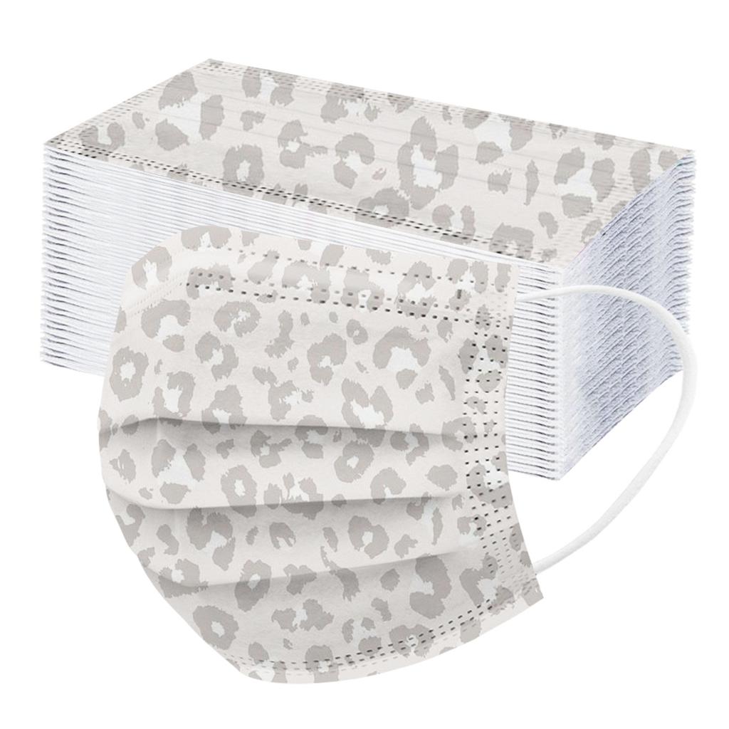 Трехслойная одноразовая пыленепроницаемая защитная маска с леопардовым принтом для взрослых
