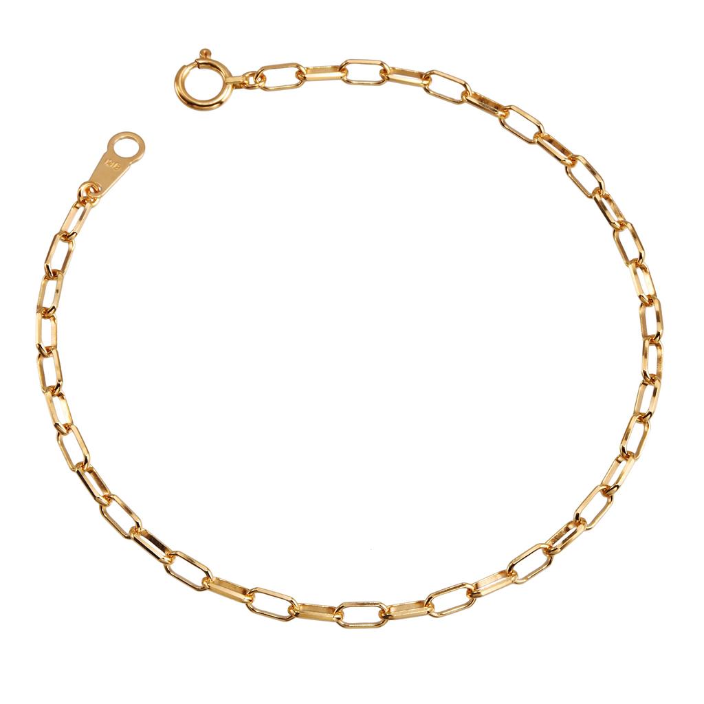 Браслет-цепочка из 18-каратного золота K18, ширина 16 см, выбираемый размер, кольцо для вытягивания, унисекс, цепочка [Speranza] 2,5 мм