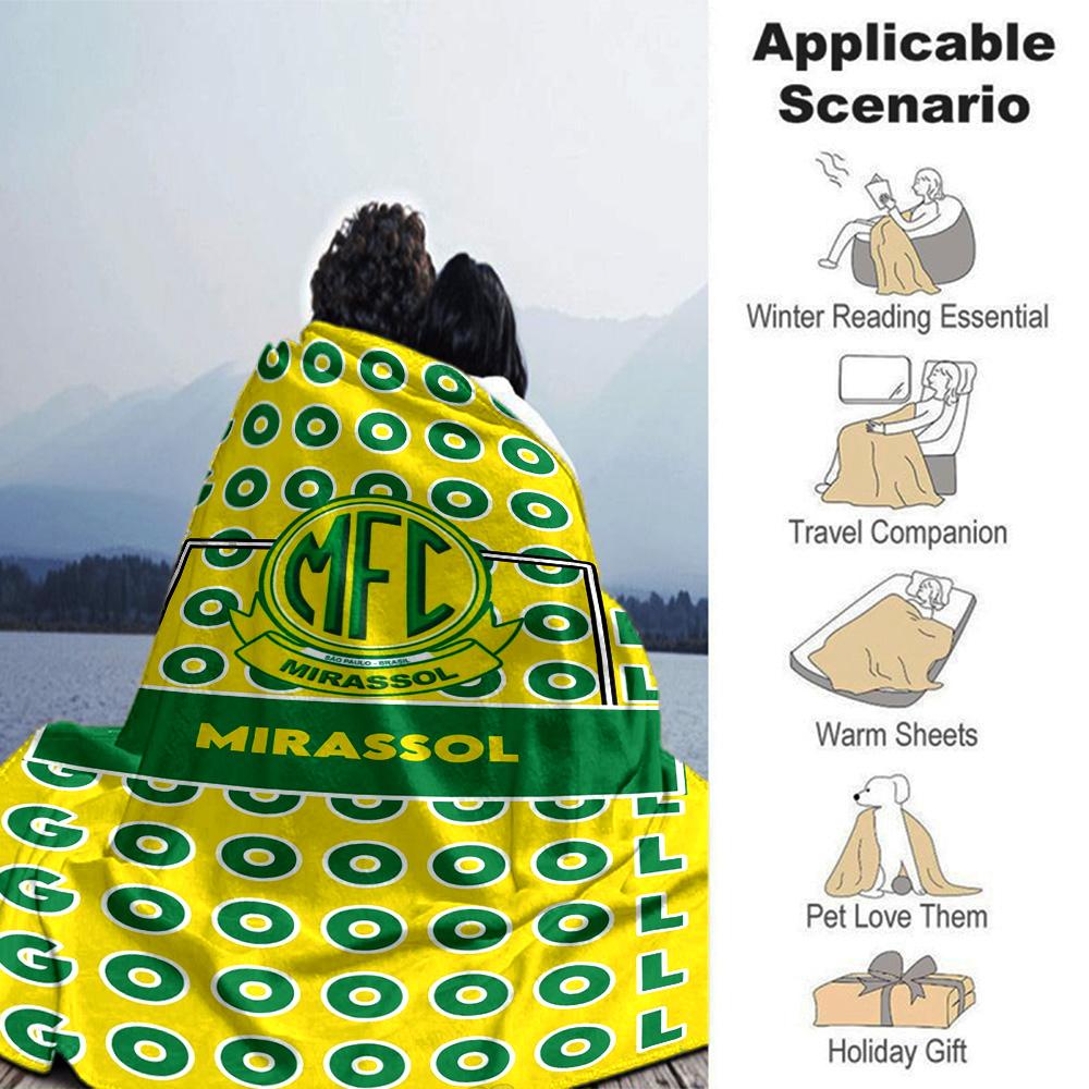 Mirassol FC Print Flannel Blanket High Quality Warm Comfortable Cover for All Seasons Perfect for Gifts Home Decor