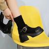 Fashion Long Boots Women Platform Elastic Socks Boots British Wind Show Thin Metal Buckle Ankle Boots 2025 New