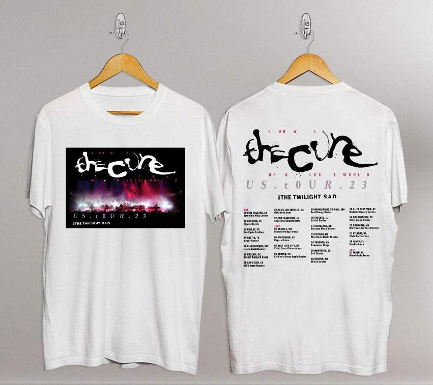 Футболка с логотипом группы The Cure Футболка с датами Североамериканского тура The Cure 2026