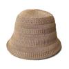 New Hollow Breathable Knitted Basin Hat Women's Foldable Plain Face Cover Bucket Hat Outdoor Sunscreen Sun Hat