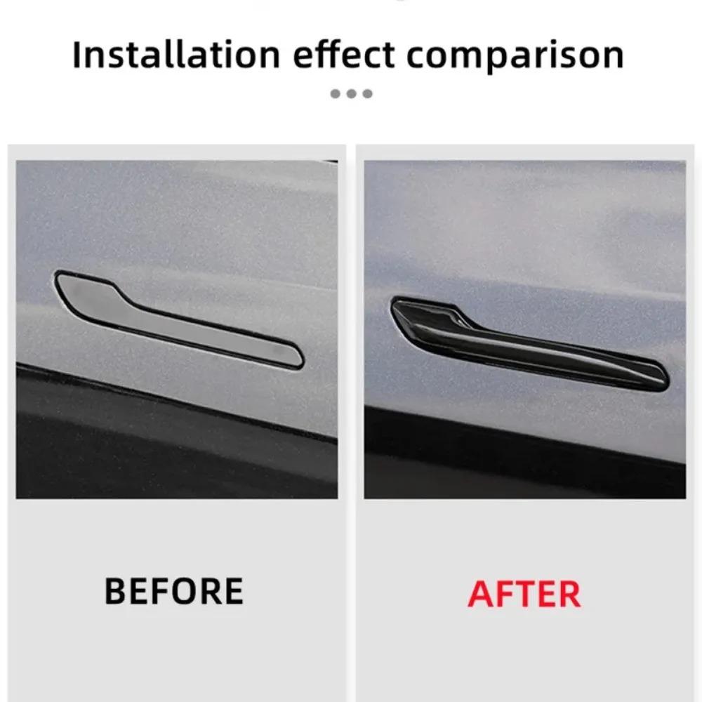 Antifreeze Door Handle Protection Cover 4pcs for Tesla Model 3 Y 2019- 2025 ABS Sticky Bonding Car Interior Upgrade Accessories