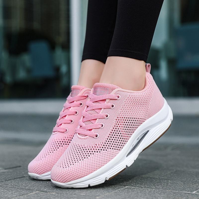 Кроссовки женские Tenis, амортизирующие кроссовки для ходьбы, дышащие кроссовки для бега в спортзале, женские, со шнуровкой, спортивная обувь на платформе Tenes Feminino