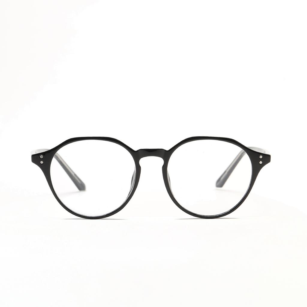 Glasses 95109 Vintage Round Rivet Tortoiseshell Frame Student Flat Mirror