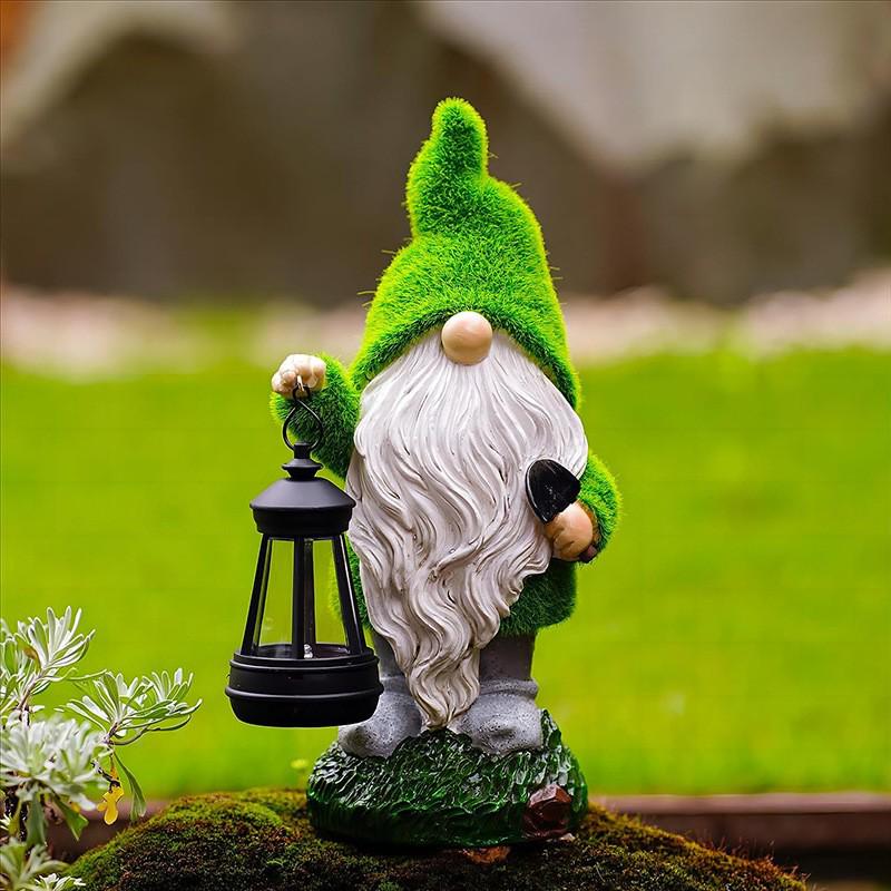 Солнечный садовый гном из смолы для украшения улицы