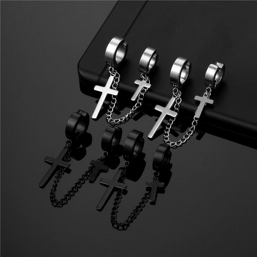 Titanium Steel Clip On Earrings Women Ear Clip Korean Stud Earrings Men Ear Cuff Dangle Earrings
