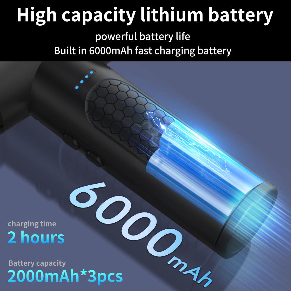 Air Duster Inflator Вакуумный насос 3-в-1 с подсветкой 3-ступенчатый регулируемый 50000 об/мин перезаряжаемый беспроводной