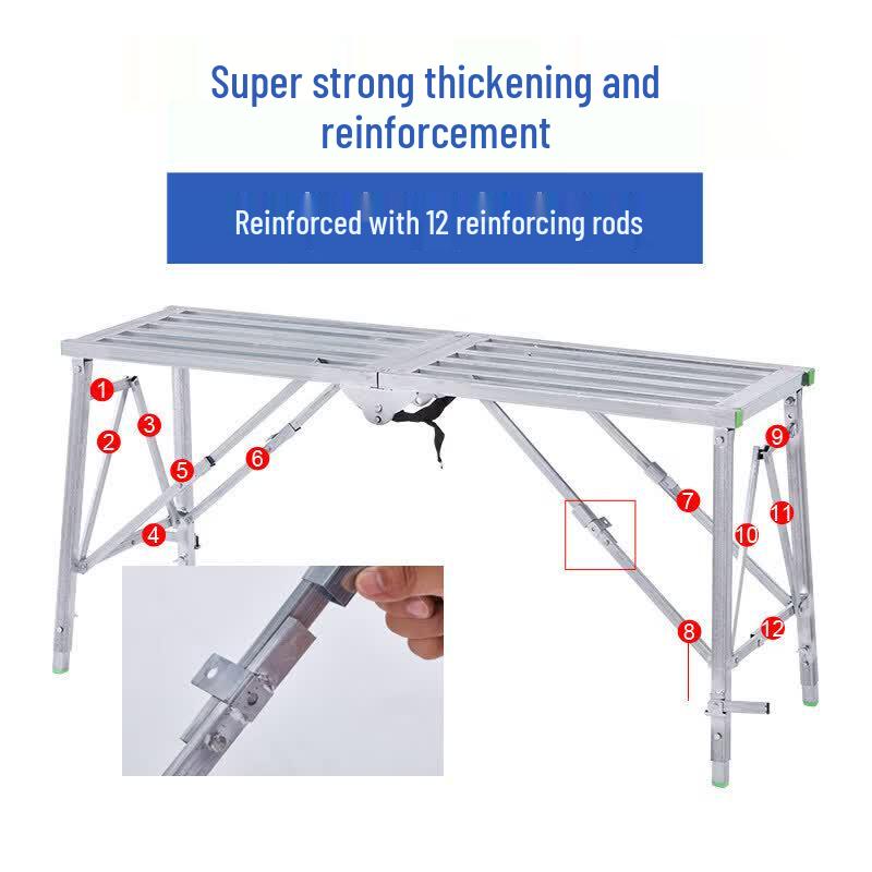 JINGGENG Heavy-Duty Folding Adjustable Work Platform Scaffolding