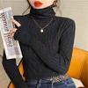 New Turtleneck Long Sleeved Fashion Pullover Sweater Pile Collar Women Basic Shirt Autumn Winter Inner Hollow Out Knitted Sweaters Slim Fit Thin Top