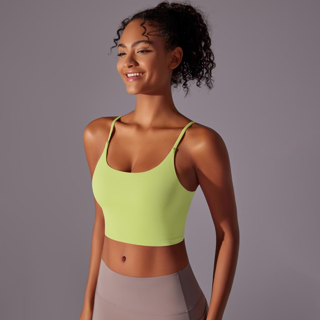 Auroth Sleeveless Sports Vest Women Shockproof Yoga Bra Push Up Gym Workout Crop Top Solid Color Fitness Top