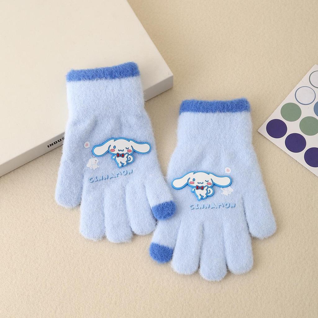 Детские зимние перчатки в корейском стиле с милым медведем - Теплые, Защищающие от холода, Пятипалые для мальчиков и девочек