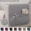 Double Pocket Sofa Side Cover Water Repellent Sofa Armrest Slipcover Solid Color Dust-proof Chair Armrest Storage Bag for Home