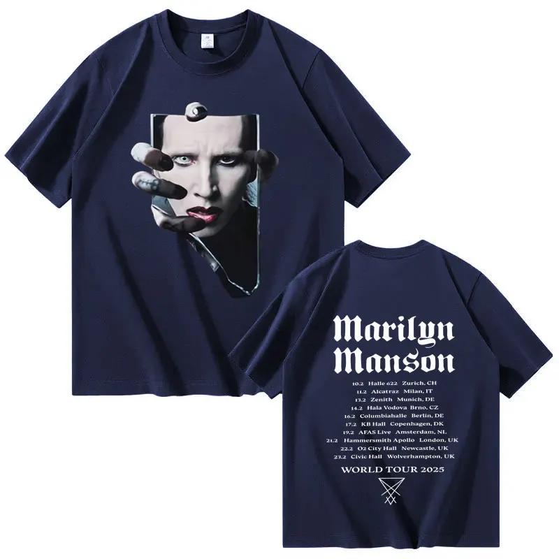 Футболка Marilyn Manson 2026 Tour для мужчин и женщин, Экстра-большая, Высококачественная, Летняя, С принтом, Из чистого хлопка